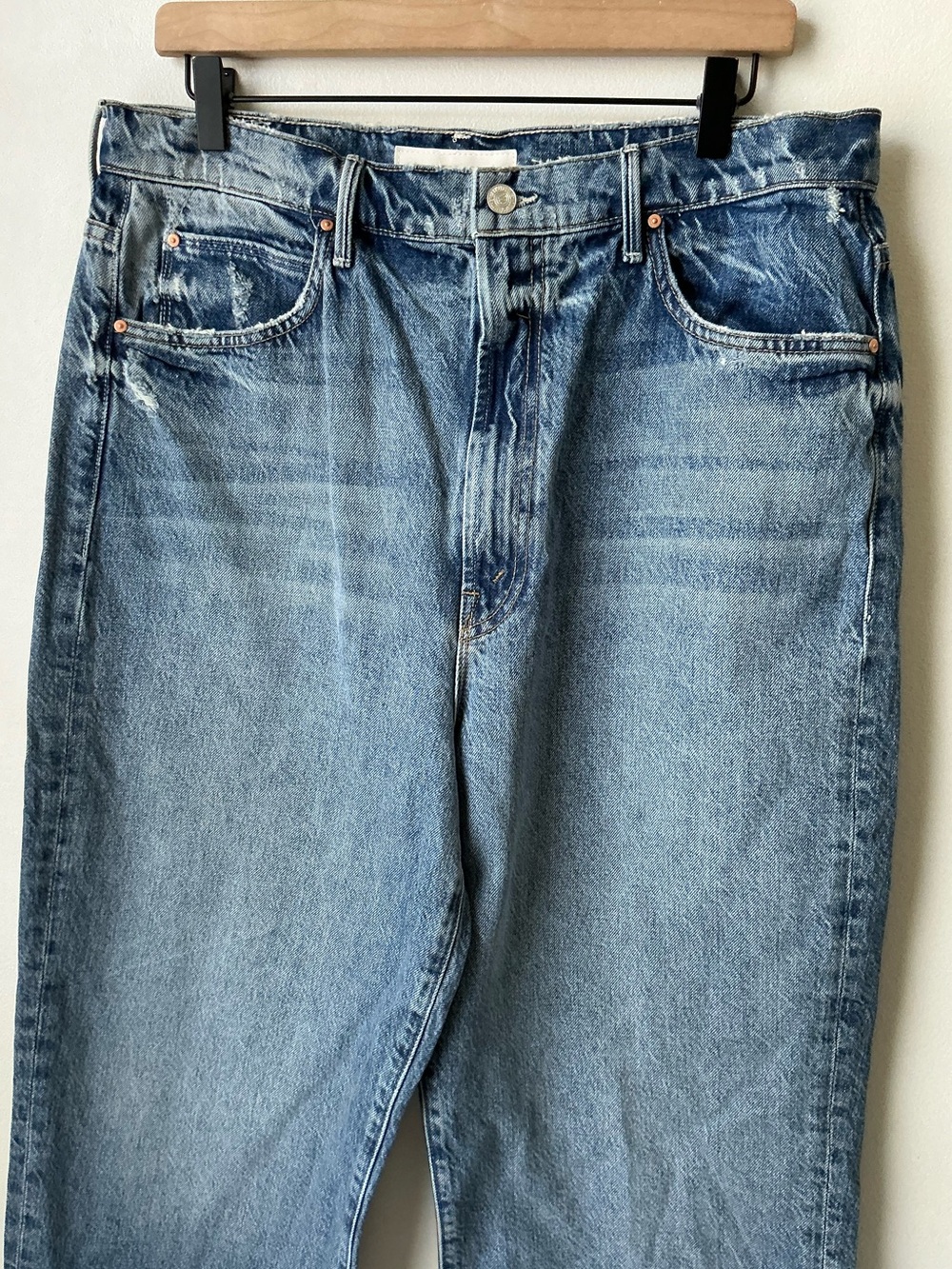 NWT MOTHER SUPERIOR Jeans High Waisted Tunnel Vision Sneak Blue Size 33 - Picture 7 of 15